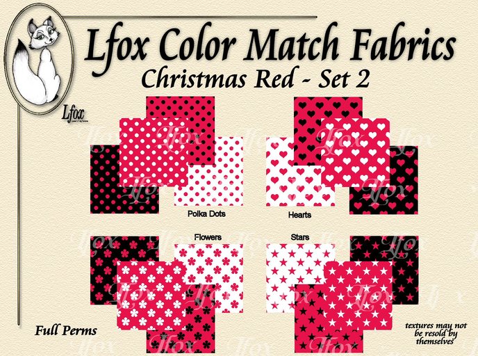 lfox Color Match Fabrics - Christmas Red Set 2