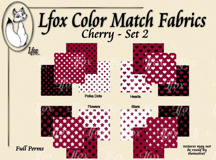 lfox Color Match Fabrics - Cherry Set 2
