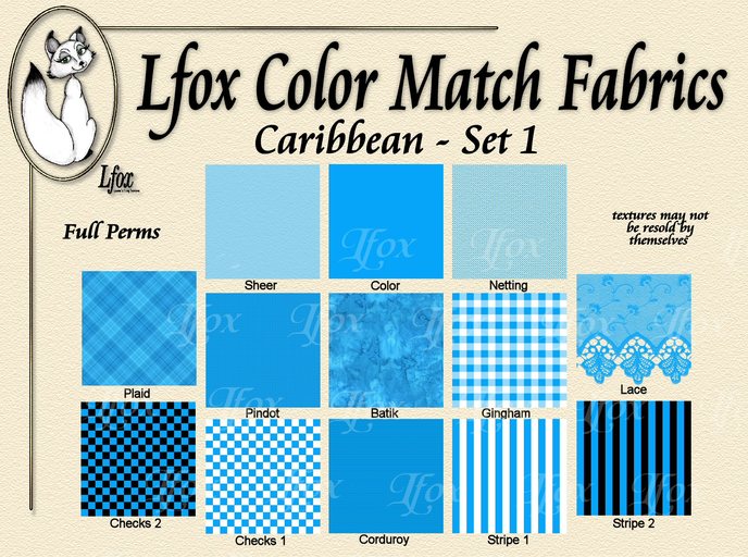 lfox Color Match Fabrics - Caribbean Set 1