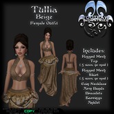 [FPI] Tullia Beige - Lovely Riggged Mesh Draped silks SKirt Outfit with Jewelry