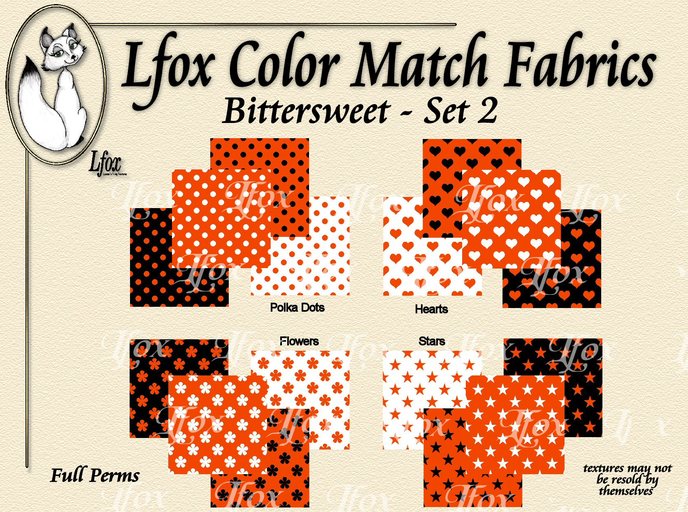 lfox Color Match Fabrics - Bittersweet Set 2