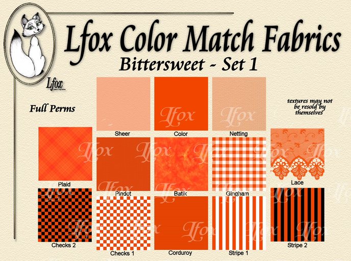 lfox Color Match Fabrics - Bittersweet Set 1