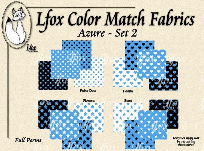 lfox Color Match Fabrics - Azure Set 2