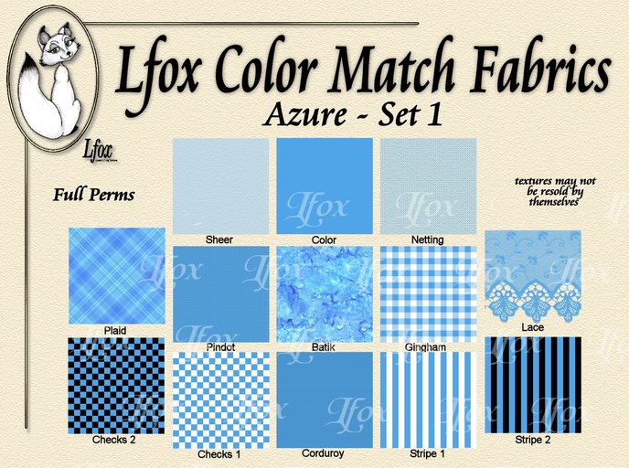 lfox Color Match Fabrics - Azure Set 1