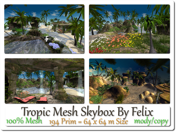 Mesh Tropic Skybox 194 Prim=64x64m Size copy-mody
