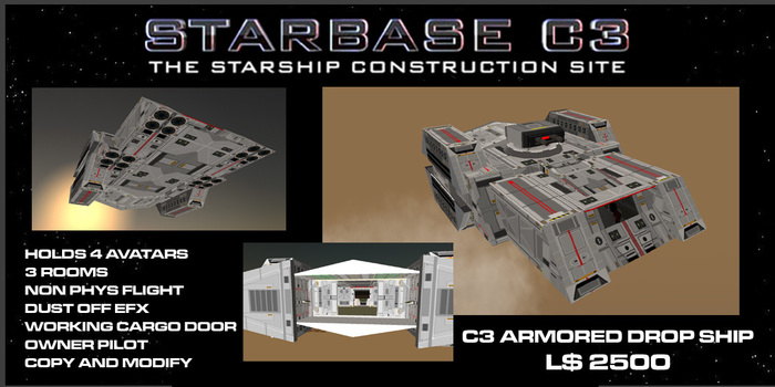 C3 ARMORED  DROPSHIP  v.1 SLV STARSHIP/ SPACESHIP SCIFI 