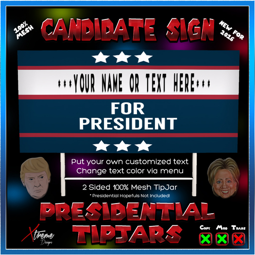 Campaign Sign TipJar - Election - President