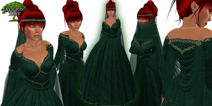 Avilion Mist - Viridian Gown Set