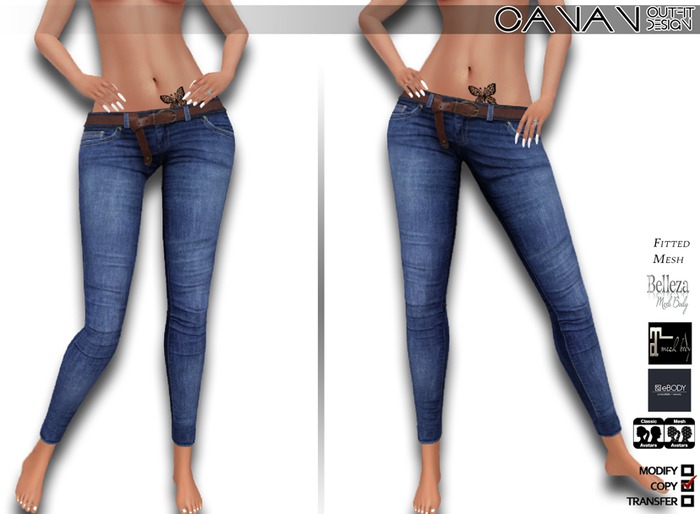 CANAN - Jeans ' Opal' 'Sash' + Gifit Tattoo 'Butterfly'