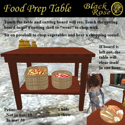 Black Rose Food Prep Table