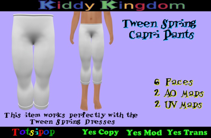 (KK) Tween Spring Capri Pants