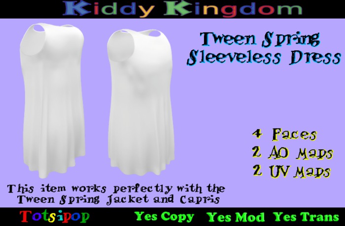 (KK) Tween Spring Sleevless Dress