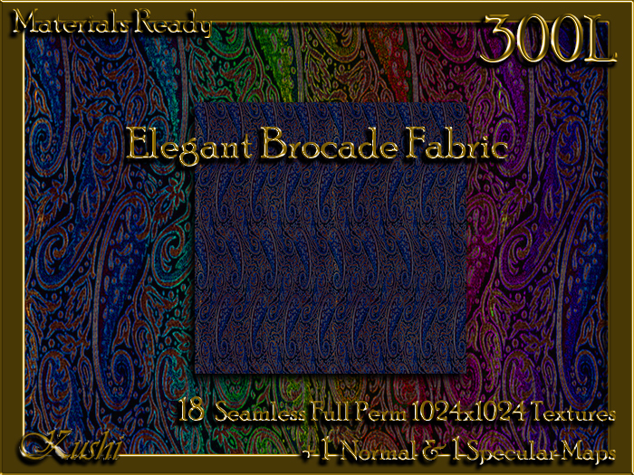 !Kushi! ElegantBrocade Textures -WEAR TO UNPACK