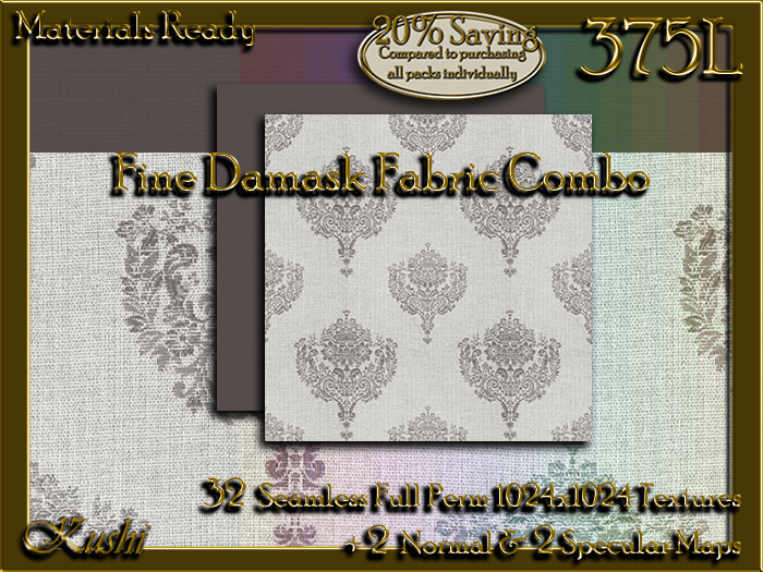 !Kushi! FineDamaskCOMBO Textures -WEAR TO UNPACK