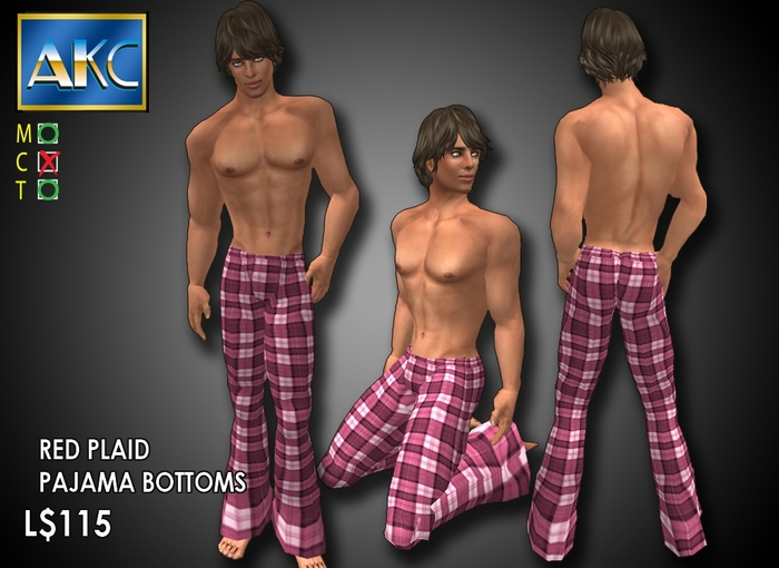 AKC Red Plaid PJ Bottoms Bag