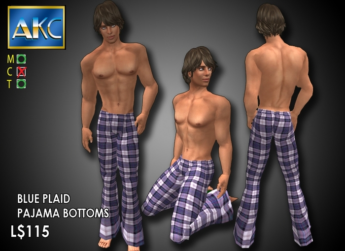 AKC Blue Plaid PJ Bottoms Bag
