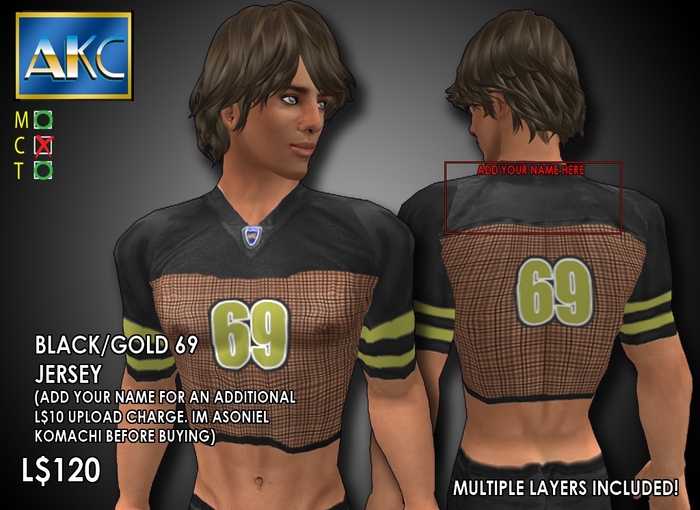 AKC Black Gold 69 Jersey Bag