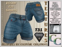 JIGSAW 025 SHORTS T31 FULL PERM TEXTURE
