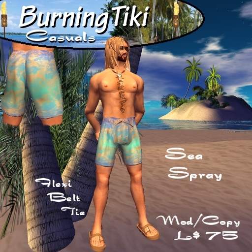 Burning Tiki Sea Spray shorts