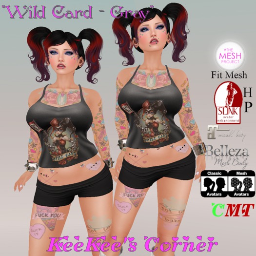 KeeKee's Corner  Sissy Tank - Gray Wild Card