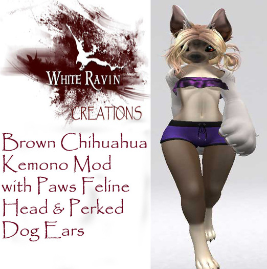 White Ravin Creations - BrownTan Chihuahua Kemono