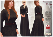 [V/W] Kareen Dress Grey - Slink, Fitted & Classic Mesh Medieval Fantasy Dress in 2 styles