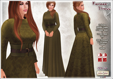 [V/W] Kareen Dress Fern- Medieval Fantasy dress in 2 styles - Classic & fitted mesh sizes + Slink Physique & Hourglass