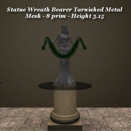 Statue Wreath Bearer Tarnished Metal