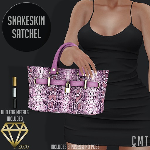 .:ECCO:. Snakeskin Satchel - Pink