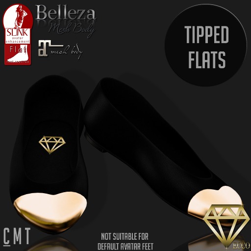 .:ECCO:. Tipped Flats - Black