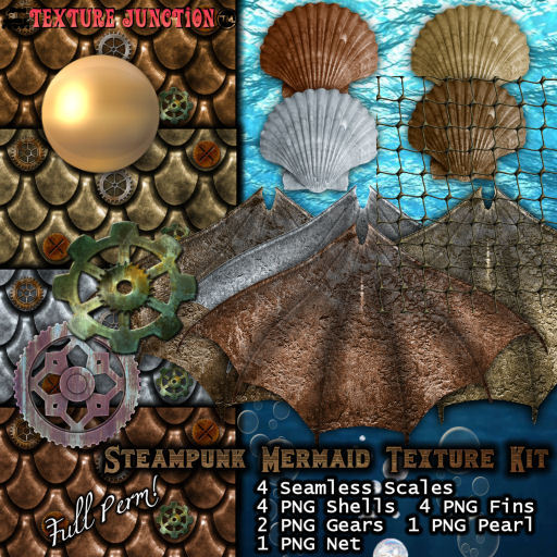  Steampunk Mermaid Texture Kit