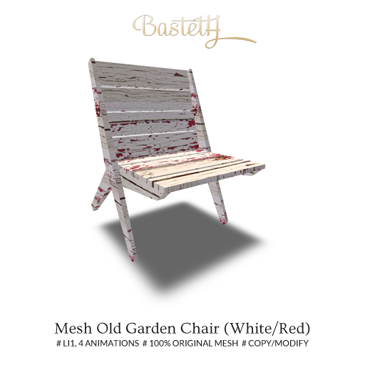 bastnut > Mesh Old Garden Chair (White/Red)