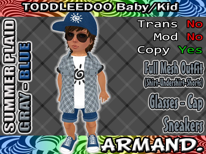 --ARMAND-- SUMMER PLAID - GRAY-BLUE