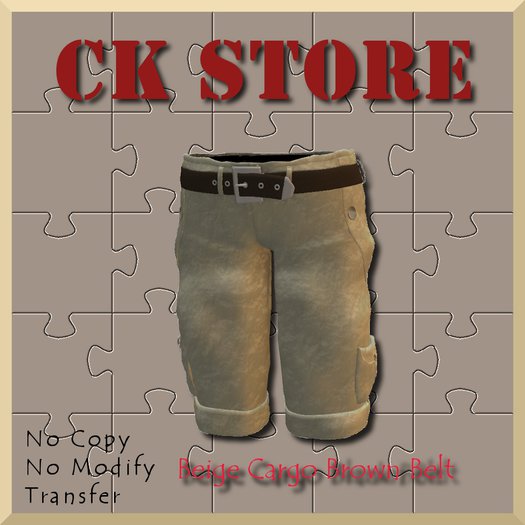 CK STORE Beige Cargo Brown Belt