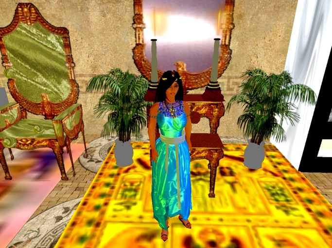 Egyptian Blue Lotus Gown & Accessories