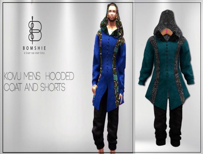 <*>B<*>Kovu Mens Emerald Hooded Coat Outfit