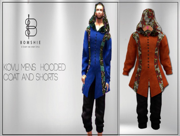 <*>B<*>Kovu Mens Blood Orange Hooded Coat Outfit
