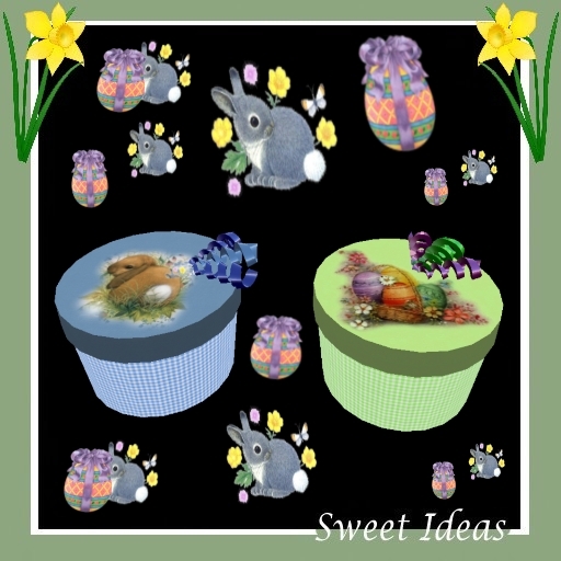 Sweet Ideas * Easter Gift Boxes Round Set - W/ Emitter (Boxed)
