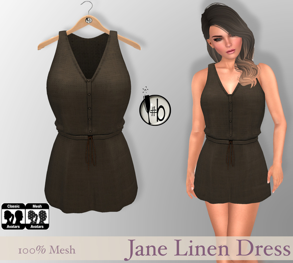 #b Jane Linen Dress Walnut