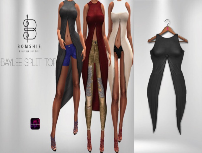 <*>B<*> Baylee Onyx Long Tied Top