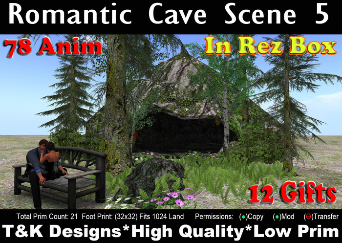 Cave Mossy Romantic Scene 5 Mesh(32x32)21PCM1899RBx T&K Designs