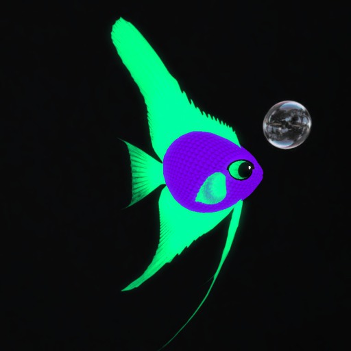 (7S) Common Fish: Blacklight Angelfish