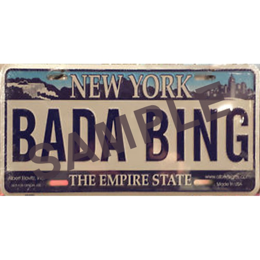 52116 NEW YORK AUTO BIKE LICENCE PLATE BADA-BING