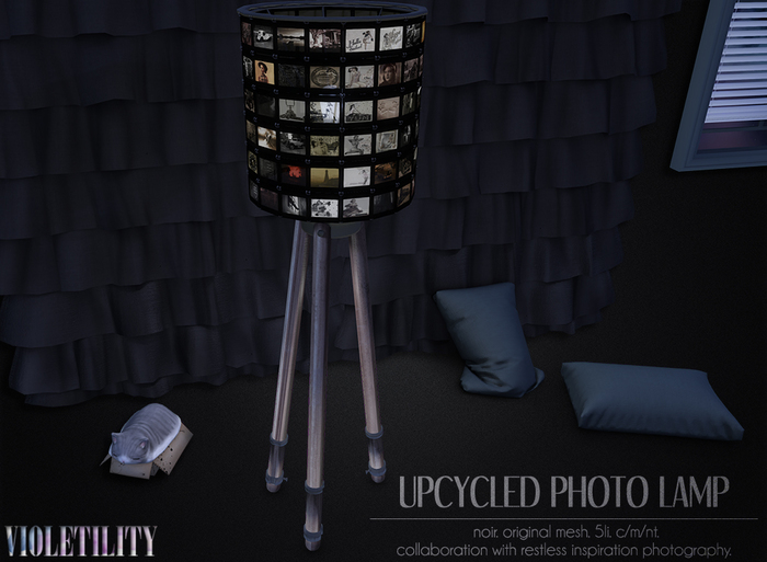 Violetility - Upcycled Photo Lamp [Noir]