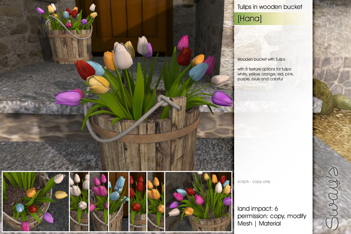 Sway's [Hana] Tulips in wooden Bucket