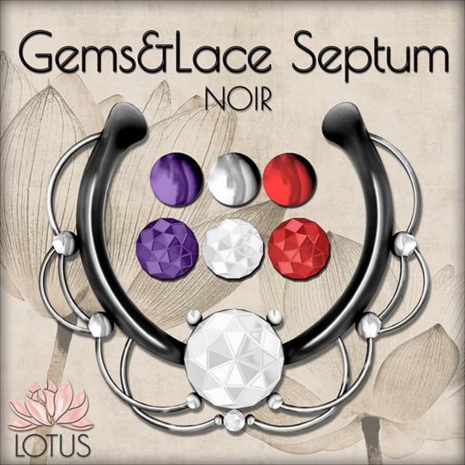 LOTUS. Gems&Lace Septum {noir}