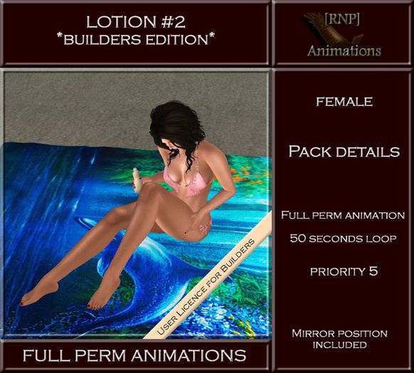 [RNP] Lotion #2 - Female - Full Perm Animation