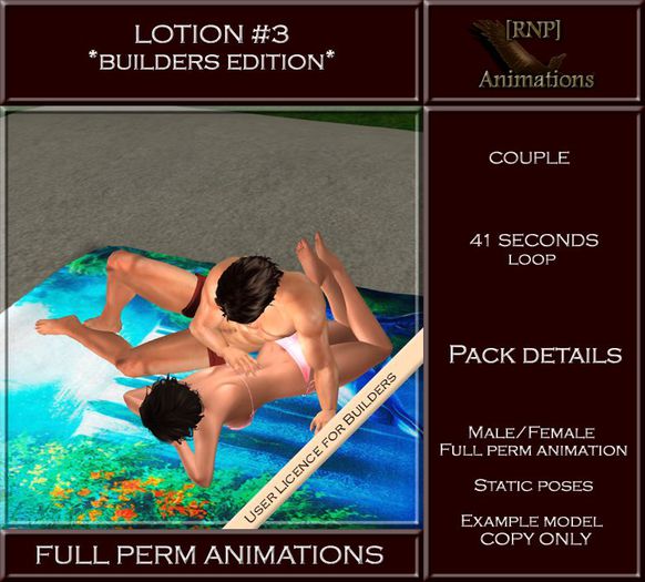 [RNP] Lotion #3 - Couple - Full Perm Animation