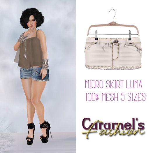 "CF"MicroSkirt Mesh  White