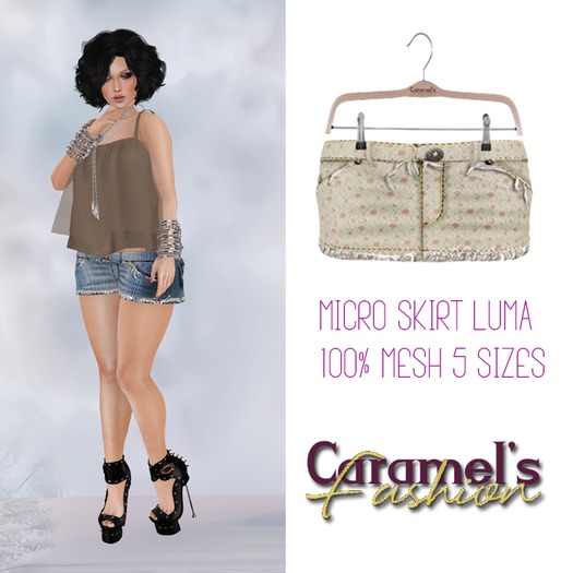 "CF"MicroSkirt Mesh  Flower